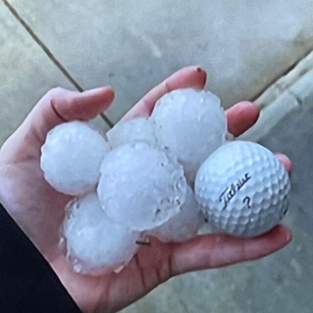No need to buy a bucket of balls while visiting Minnesota. These were Heaven sent, but sadly we hadn’t packed our clubs #whoknew #drivingrange #golf #hail #titleist